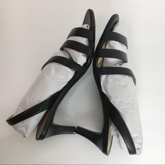Naturalizer Womens Black Leather Strappy Taimi Dress Sandals Low Heels Shoes 8.5 - Picture 7 of 10